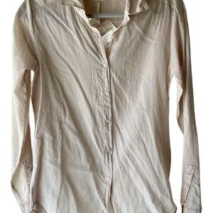 NWT American Vintage Button-Up Shirt, sheer 100% Cotton, Size S, Blush Pink